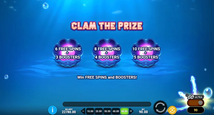 Manta Mayhem - izbira školjke v igri Clam The Prize